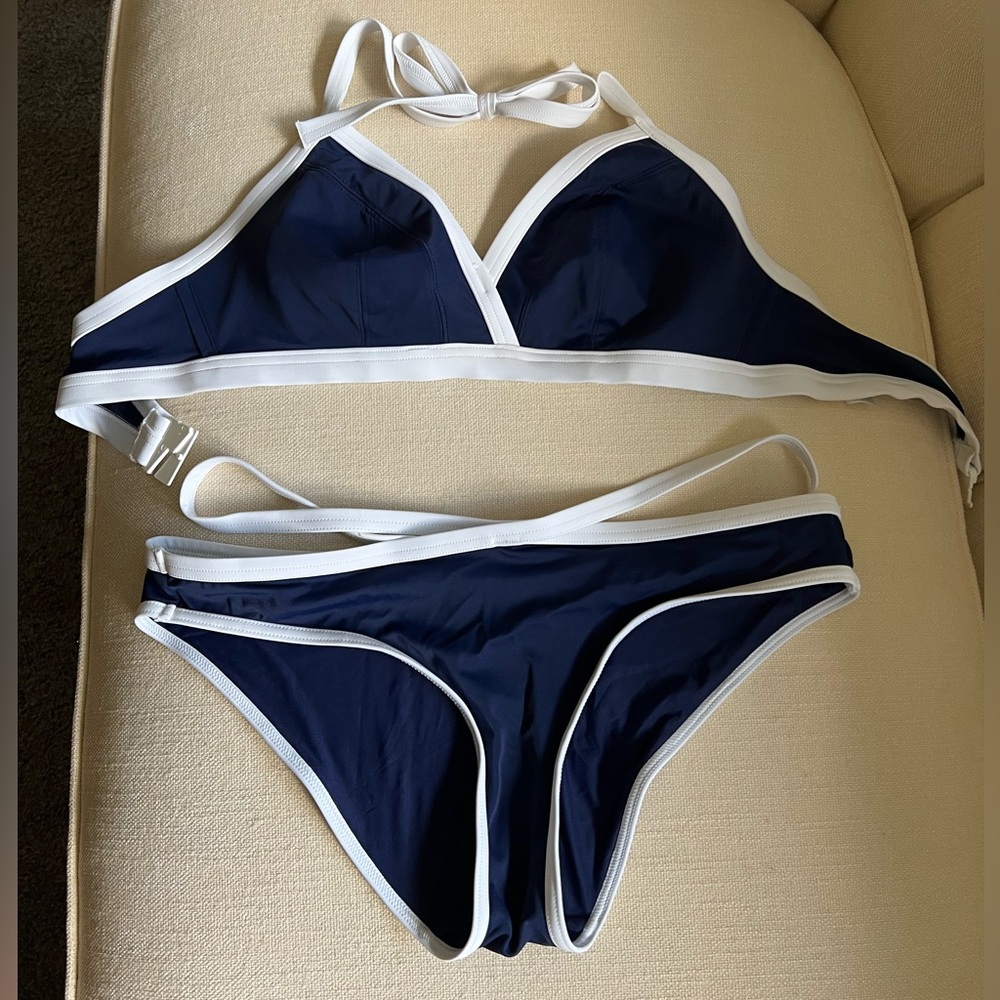 Freya Navy and White Bikini Set